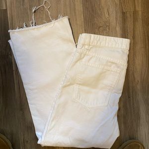 Zara white cropped jeans